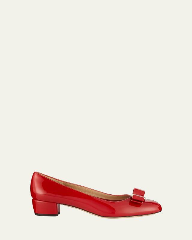 Vara Bow Leather Low Pumps